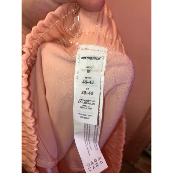 NWT Marika Light Pink Shiny Athletic Shorts Size Medium - Picture 4 of 7